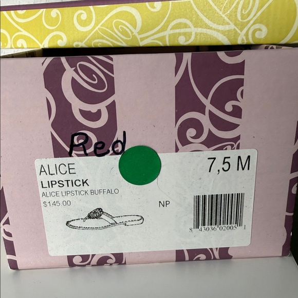 Brighton Red Leather Floral Medallion Thong Sandals - Picture 2 of 3